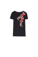 Sixth June - T-shirt brodé fleurs noir