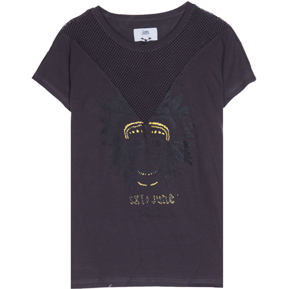 Sixth June - T-shirt mesh Monster gris foncé