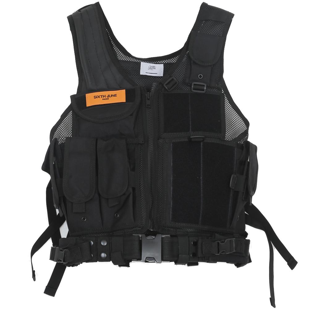 Sixth June - Gilet tactique poches propaganda Noir