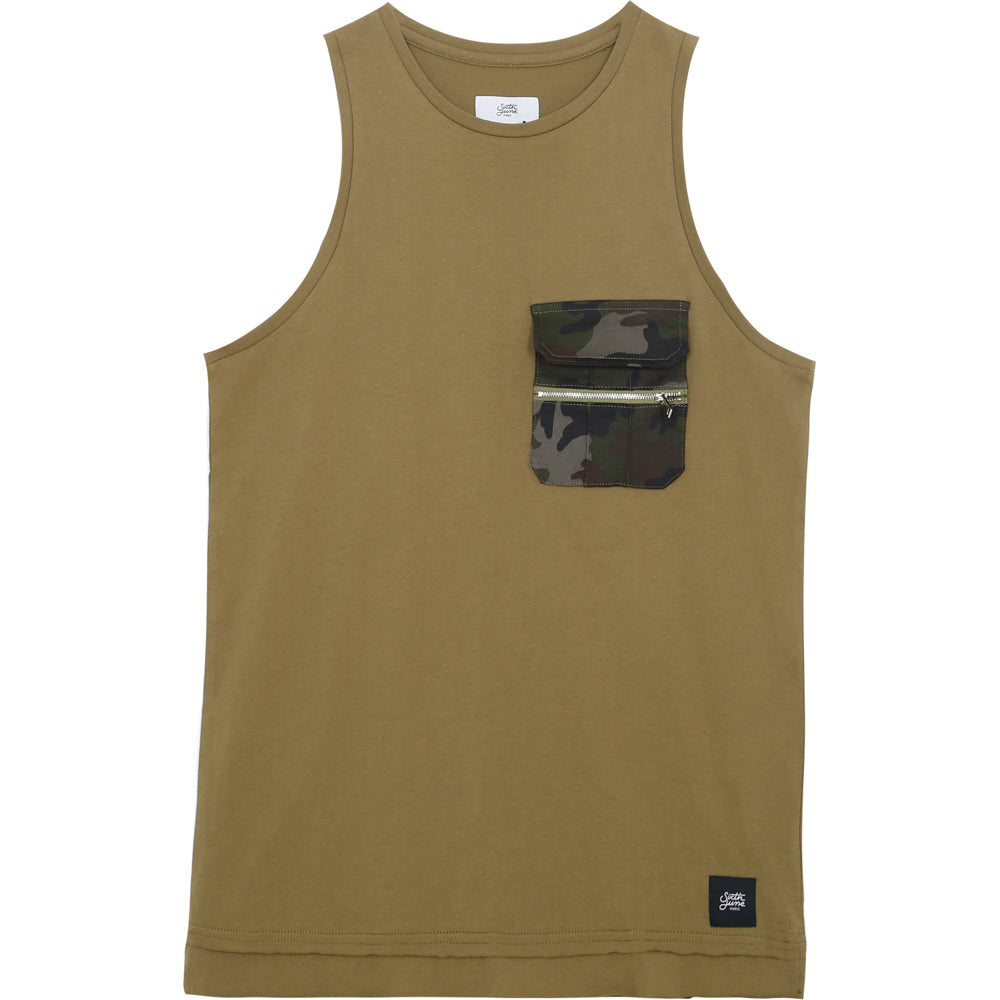 Sixth June - Débardeur poche camouflage kaki