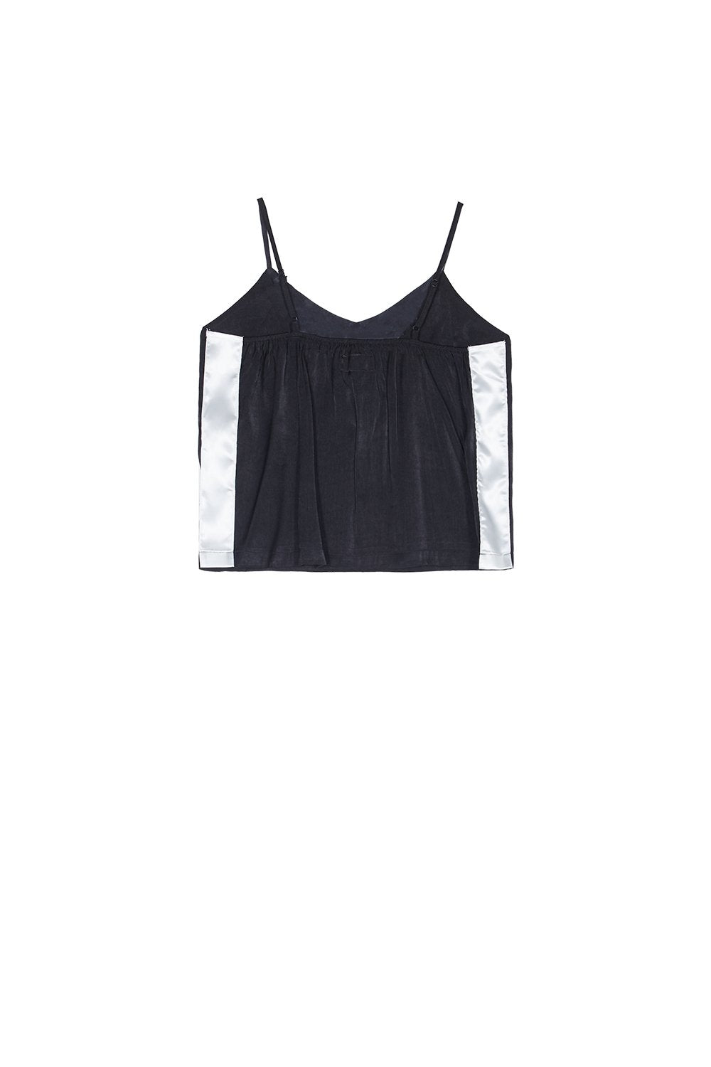 Satin Stripes Tank Black