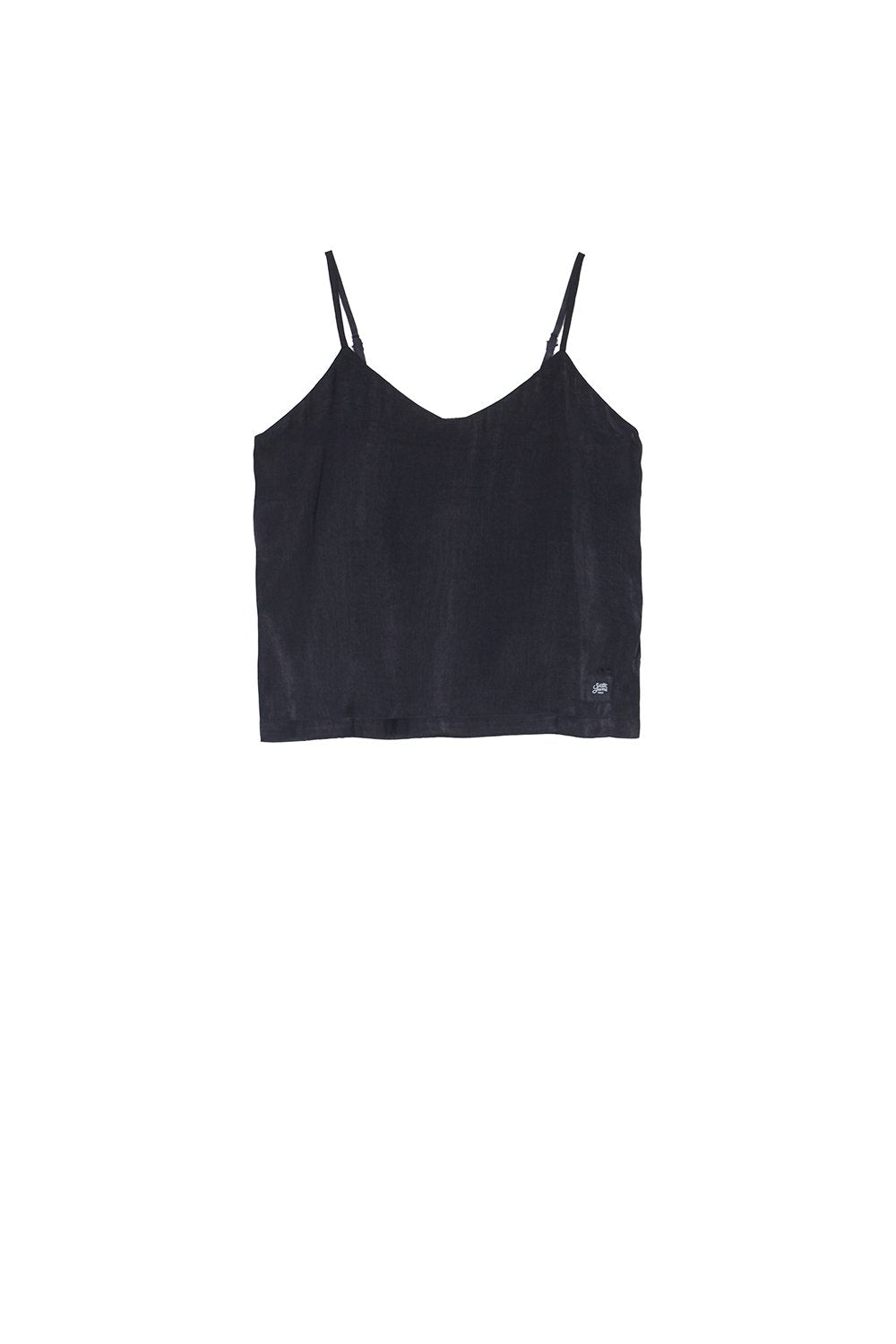 Satin Stripes Tank Black