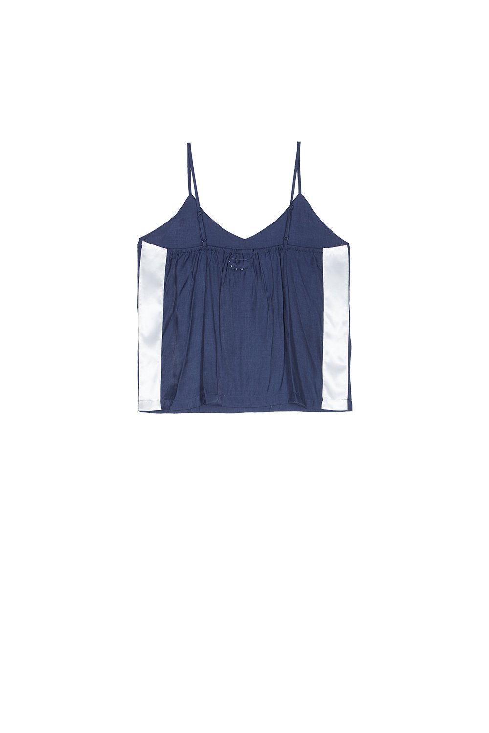 Débardeur bandes satin bleu