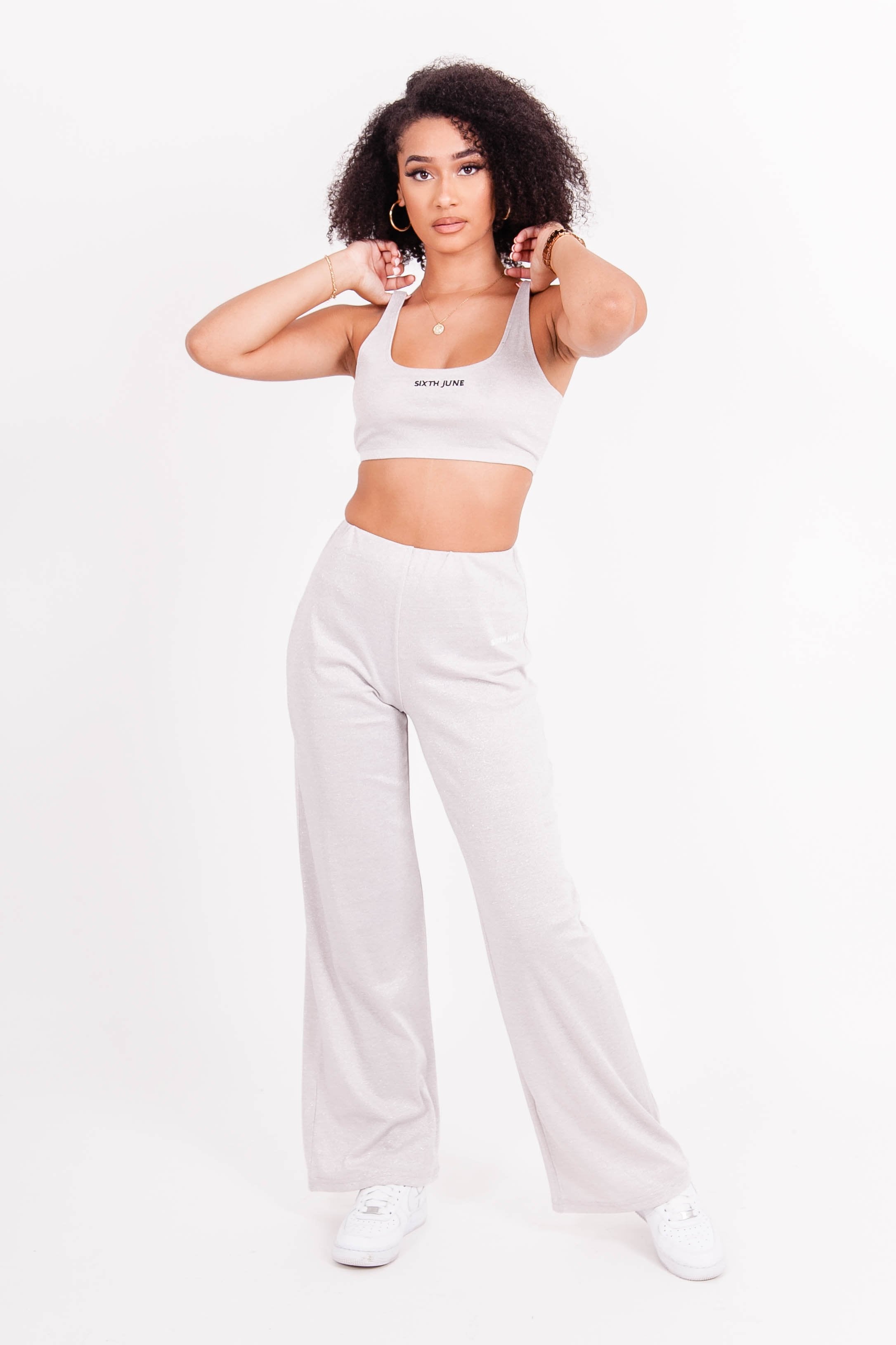 Sixth June - Brassière bretelle scintillante beige