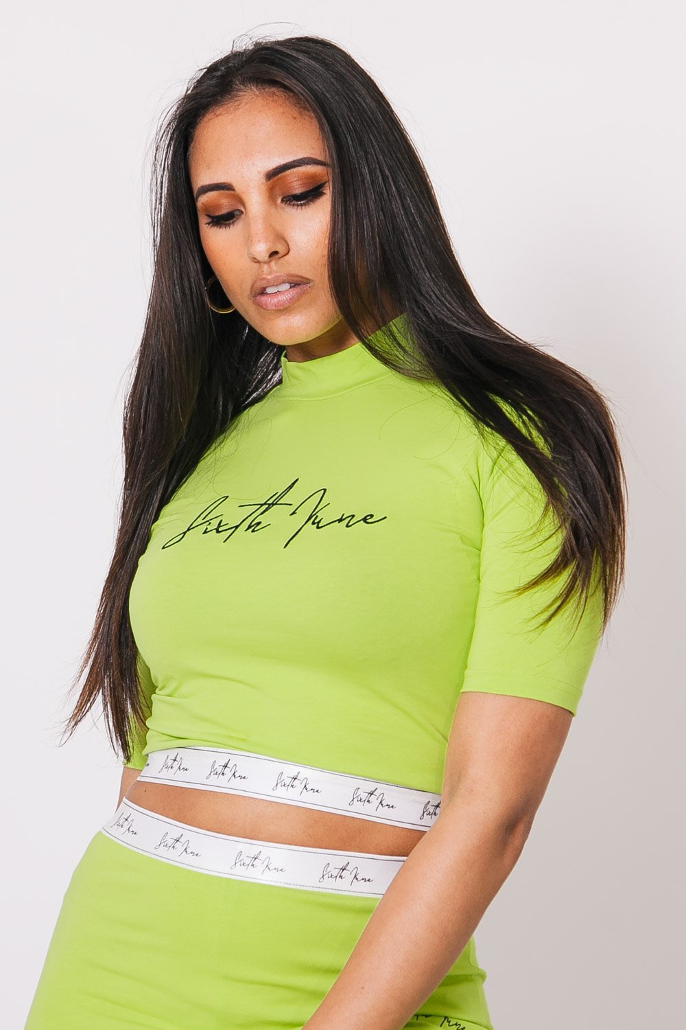 Big Signature Logo Cropped T-Shirt Lime