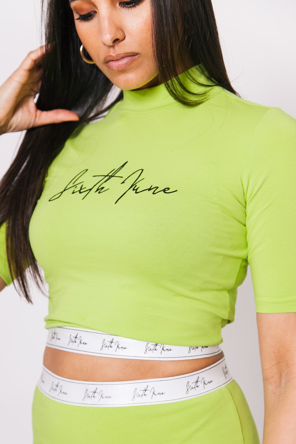 Big Signature Logo Cropped T-Shirt Lime