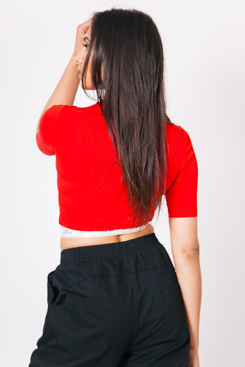 Big Signature Logo Cropped T-Shirt Red