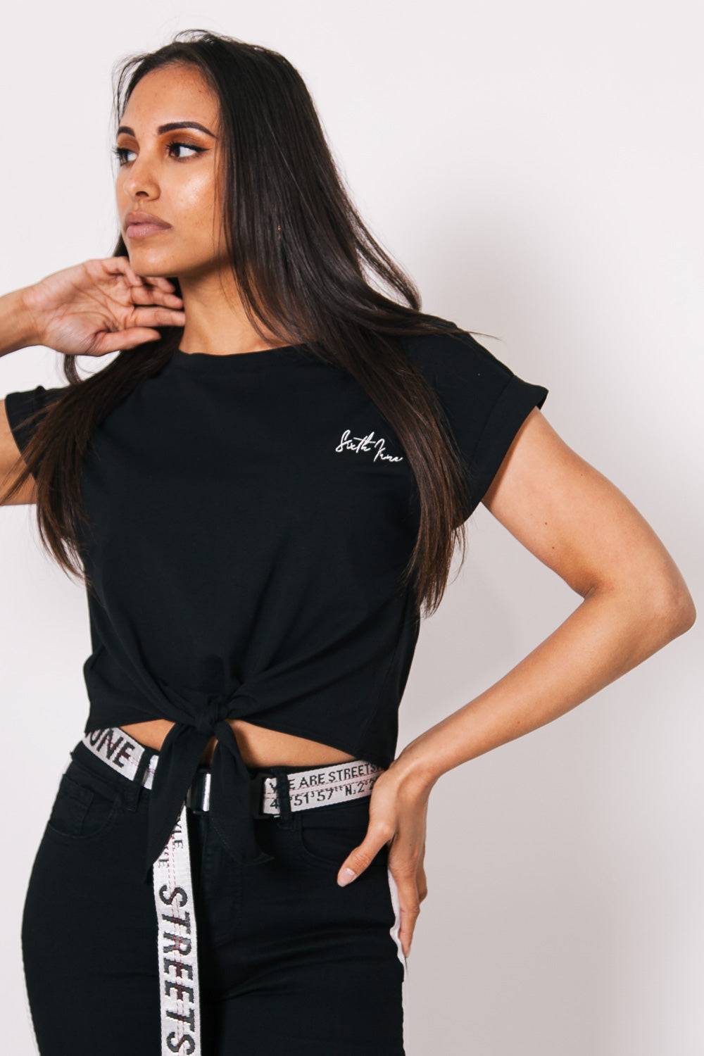 Sixth June - T-shirt noué logo signature noir