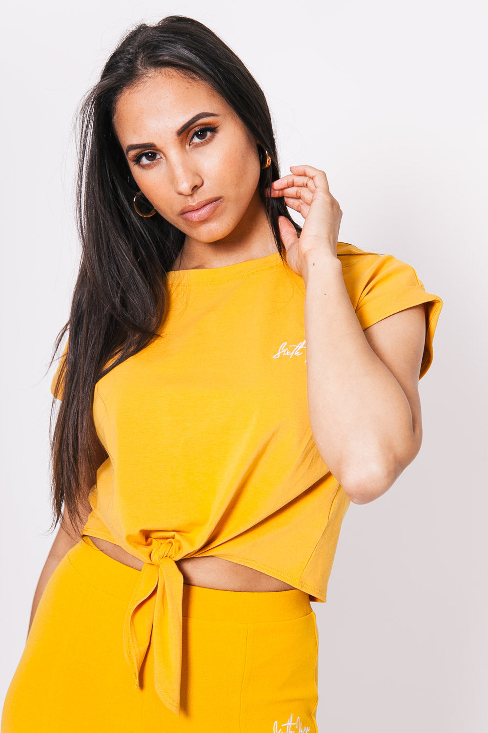 Sixth June - T-shirt noué logo signature moutarde