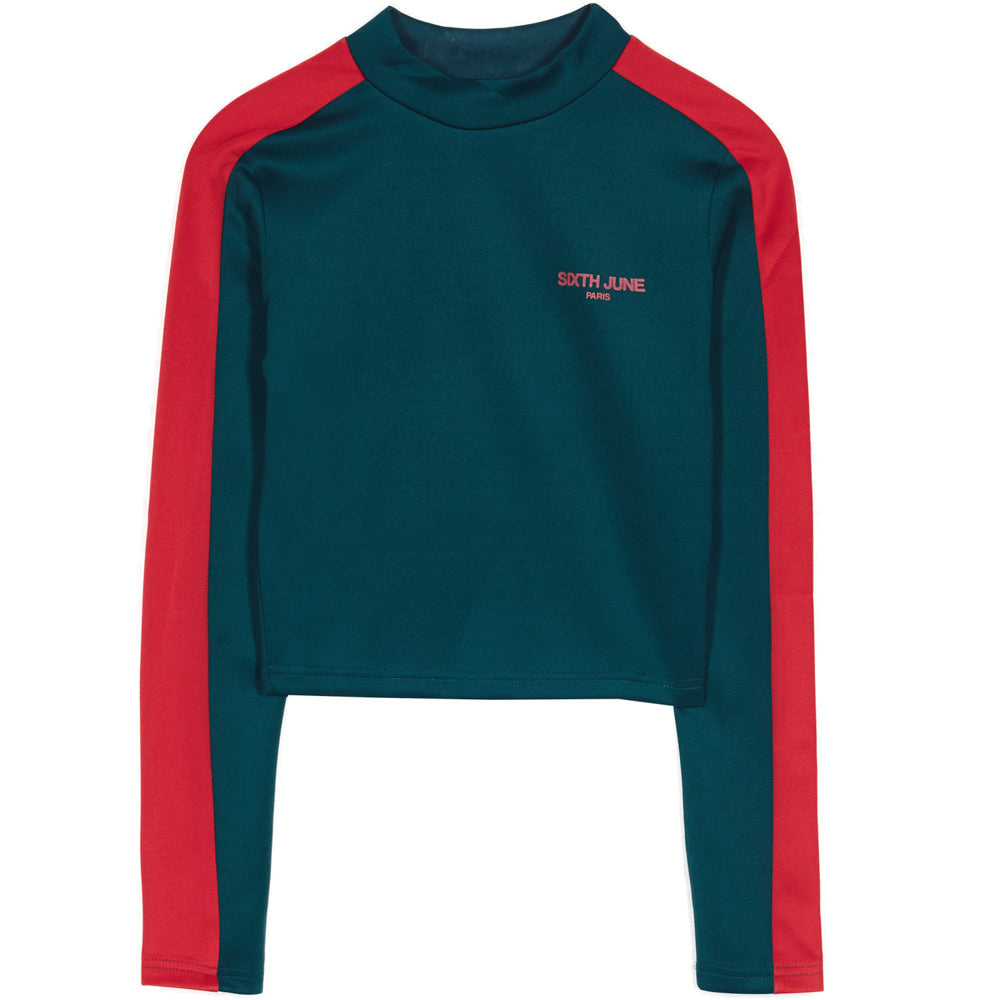 Sixth June - Crop top bandes vert rouge