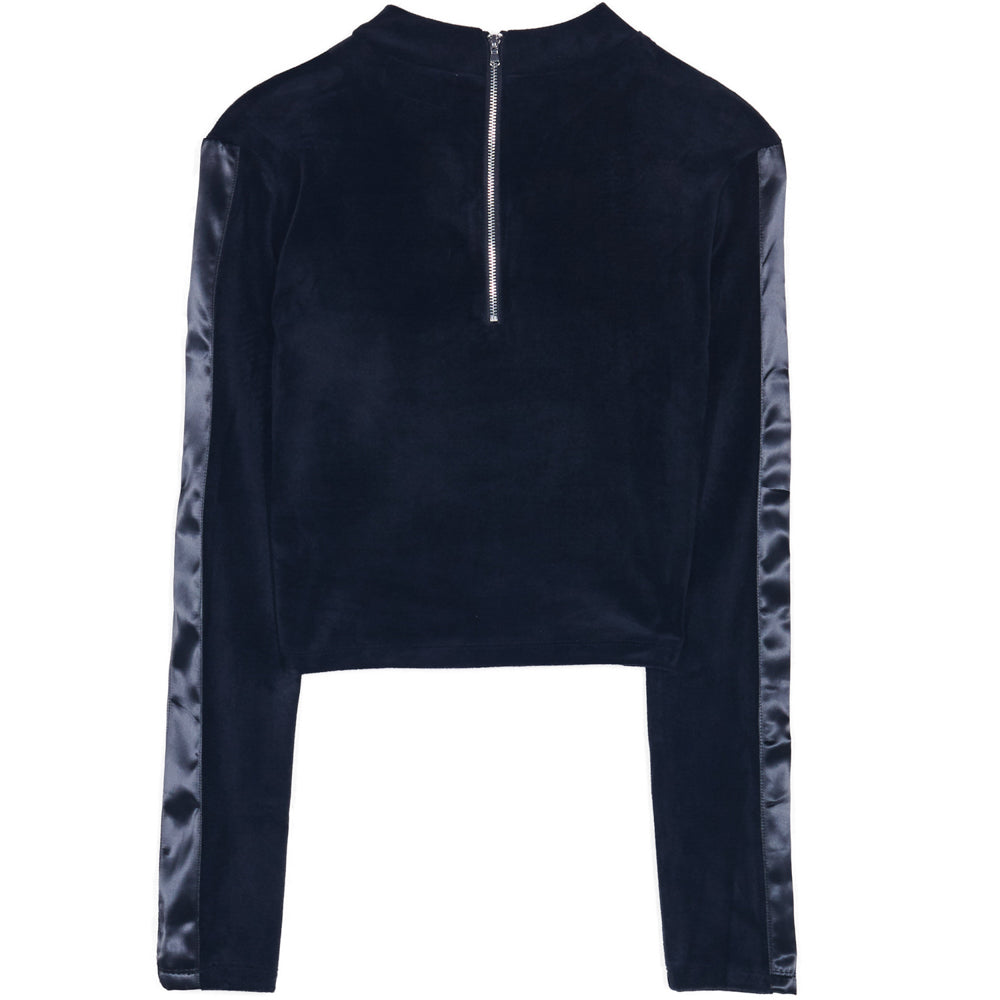 Sixth June - Crop top velours bandes noir