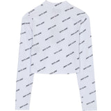 Sixth June - T-shirt crop top all-over logo blanc