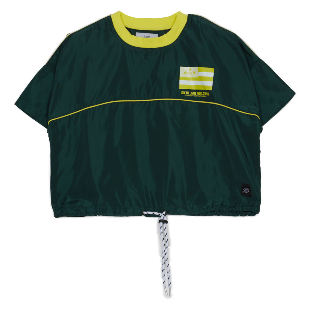 Sixth June - T-shirt crop top drapeau vert jaune
