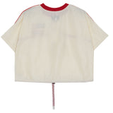 Sixth June - T-shirt crop top drapeau blanc rouge