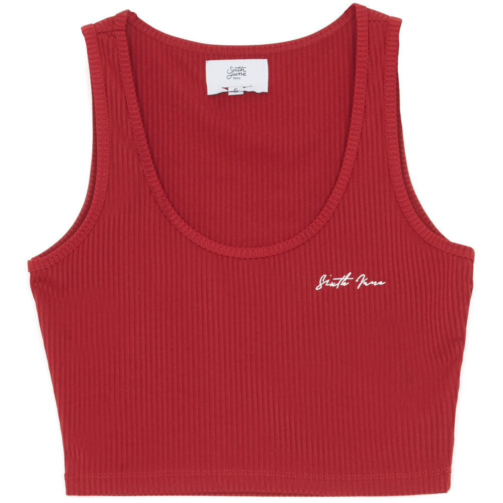 Sixth June - Débardeur court logo signature rouge