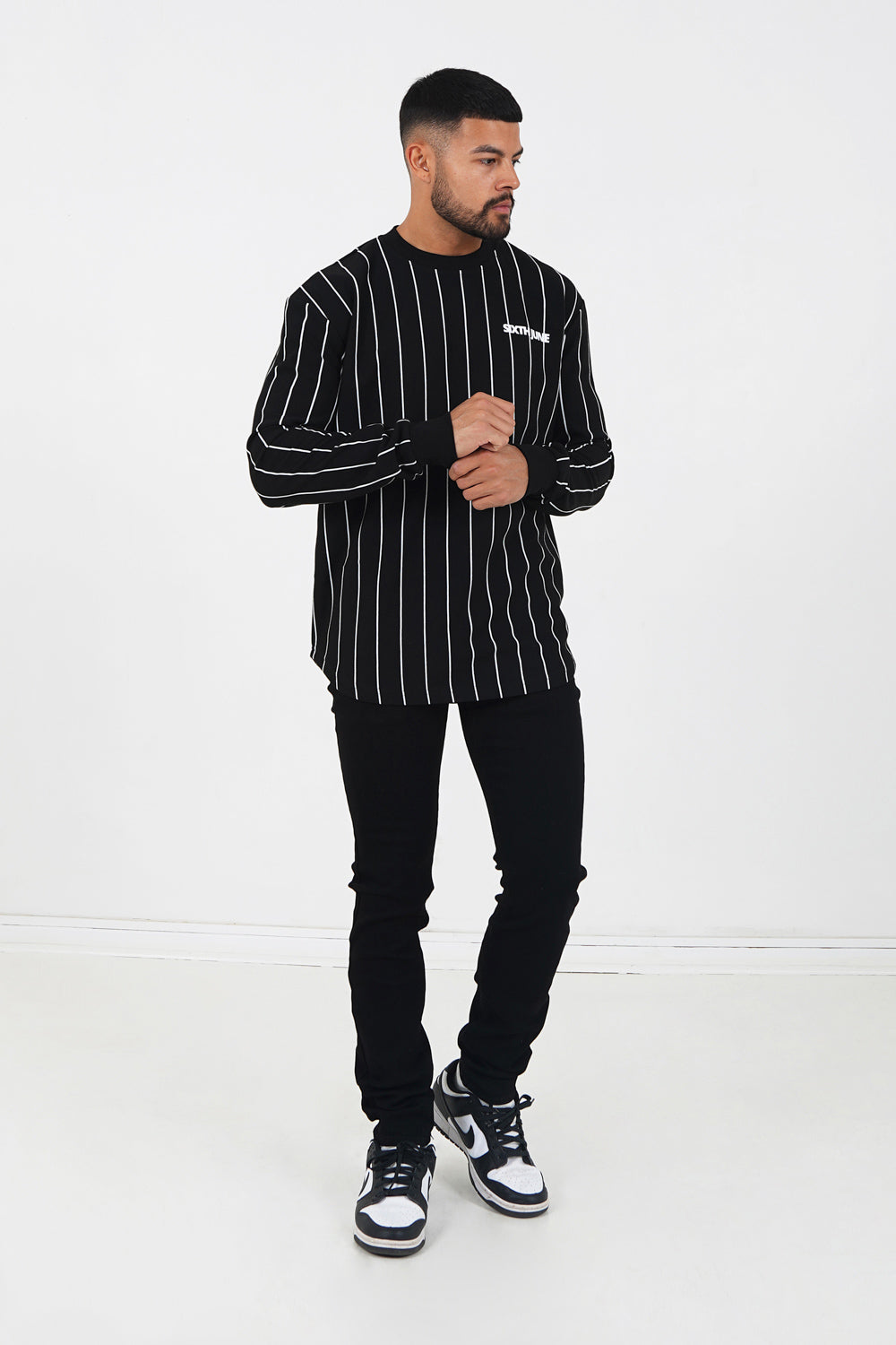 Sixth June - T-shirt manches longues rayures logo Noir
