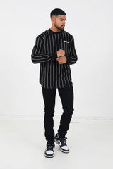 Sixth June - T-shirt manches longues rayures logo Noir