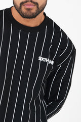 Sixth June - T-shirt manches longues rayures logo Noir
