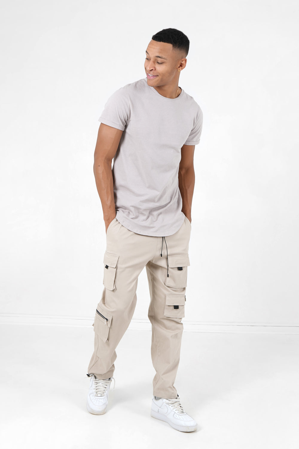 Sixth June - T-shirt bas arrondi long Beige