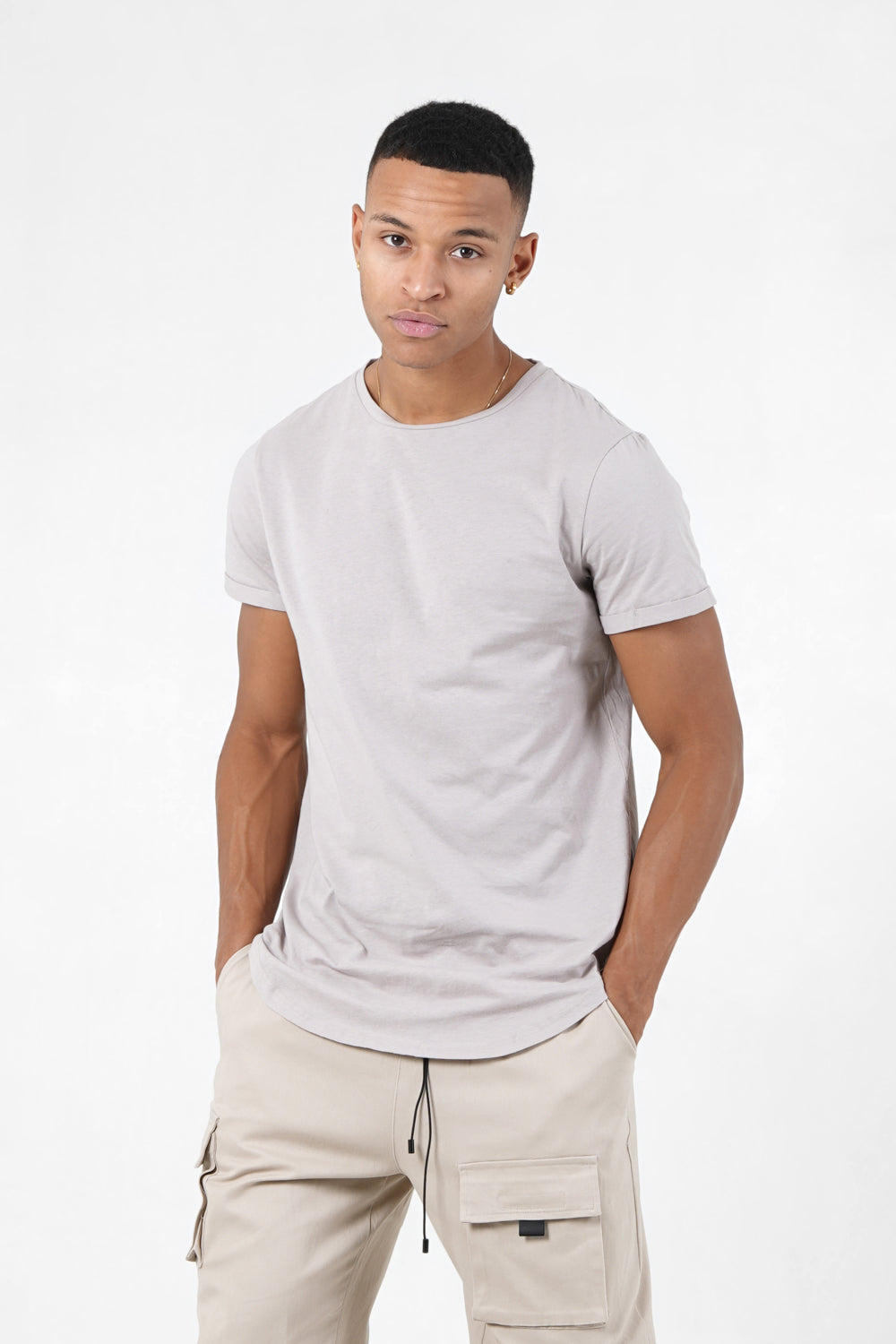 Sixth June - T-shirt bas arrondi long Beige