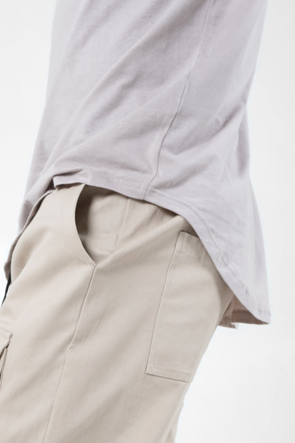 Sixth June - T-shirt bas arrondi long Beige