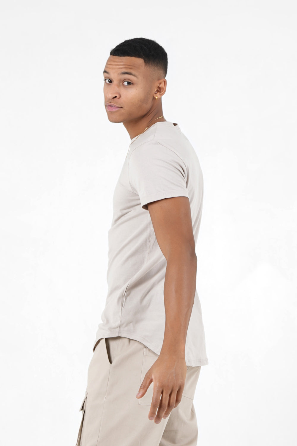 Sixth June - T-shirt bas arrondi long Beige