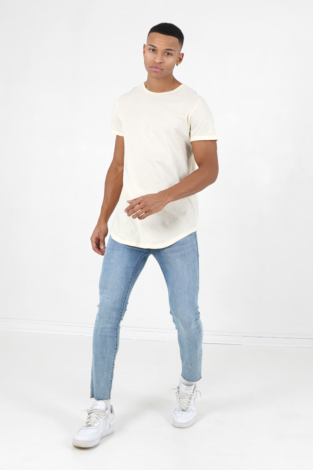 Sixth June - T-shirt bas arrondi long Jaune clair