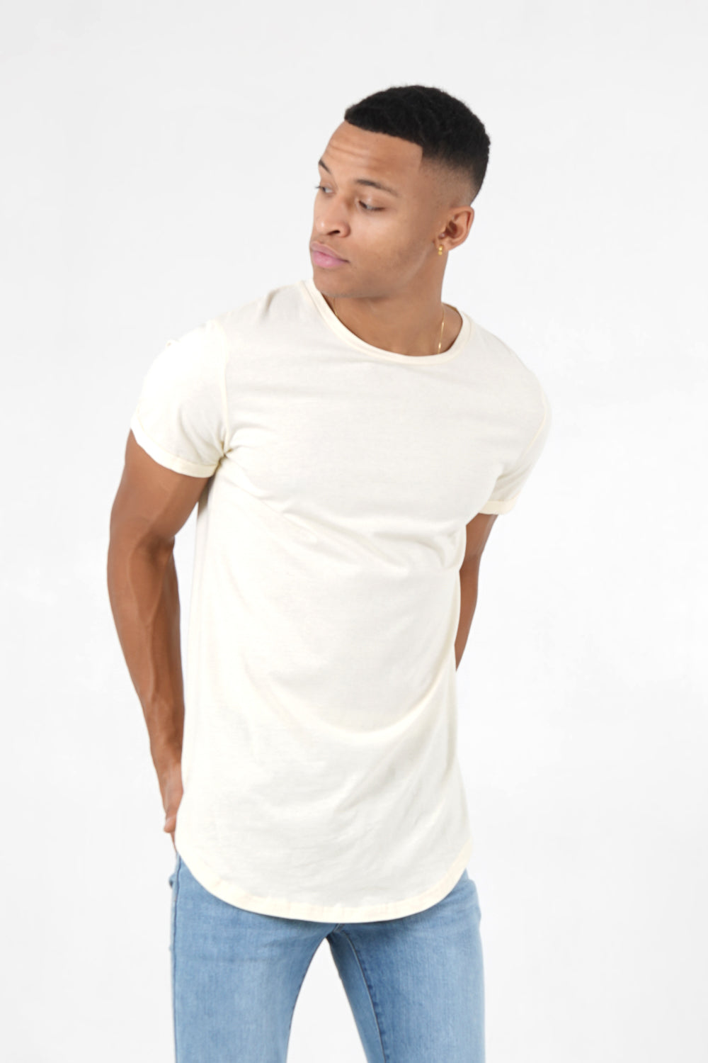 Sixth June - T-shirt bas arrondi long Jaune clair