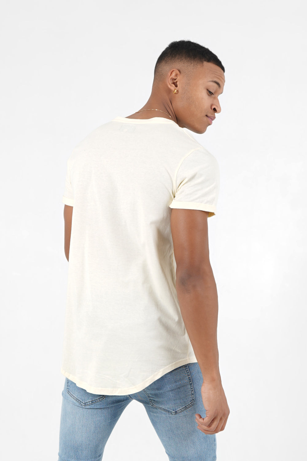 Sixth June - T-shirt bas arrondi long Jaune clair