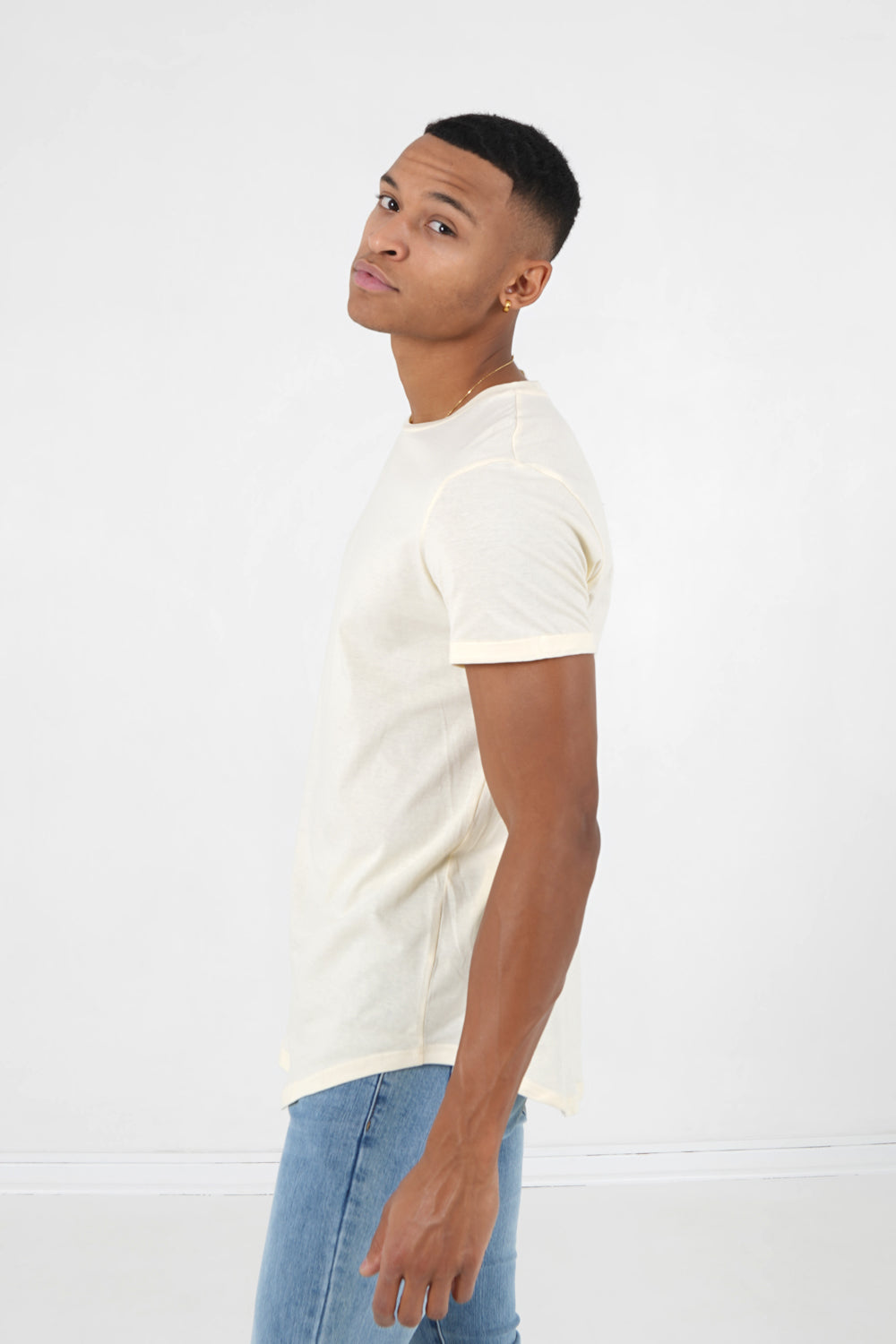 Sixth June - T-shirt bas arrondi long Jaune clair