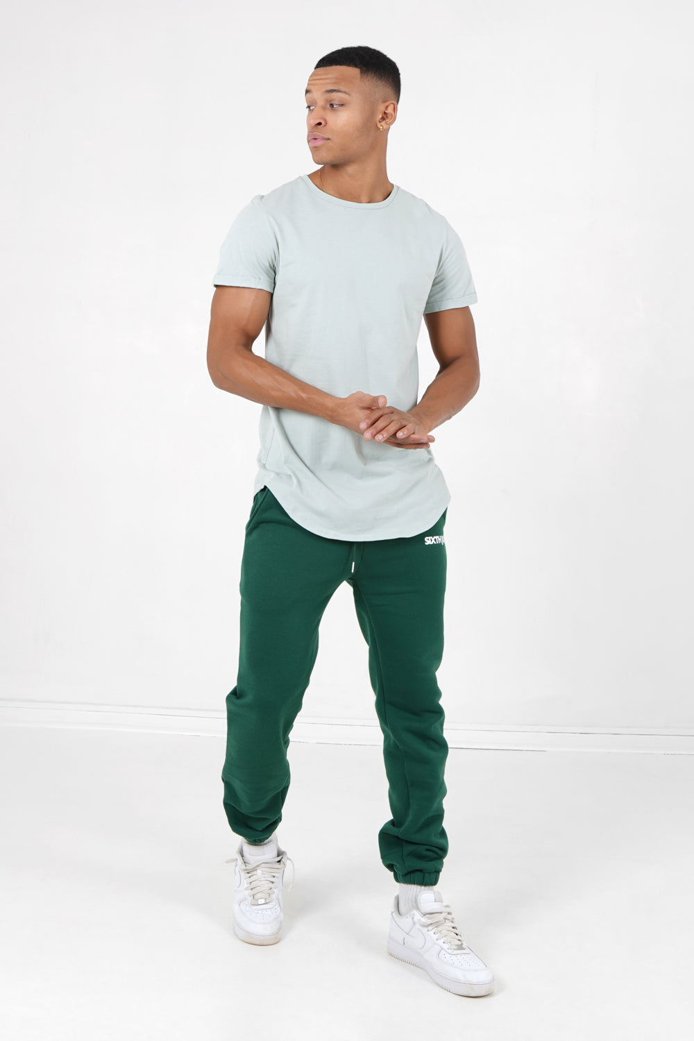 Sixth June - T-shirt bas arrondi long Vert clair