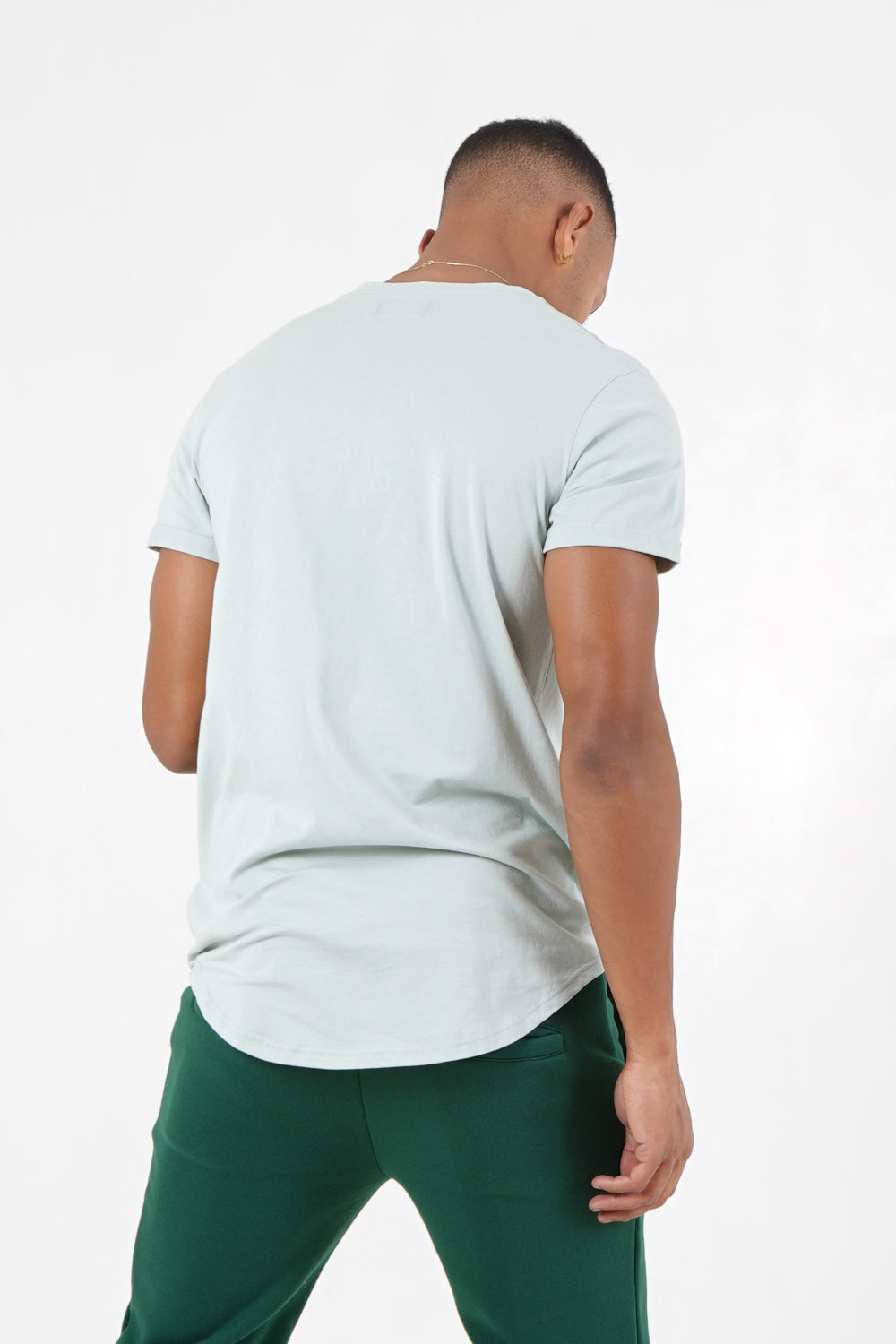 Sixth June - T-shirt bas arrondi long Vert clair