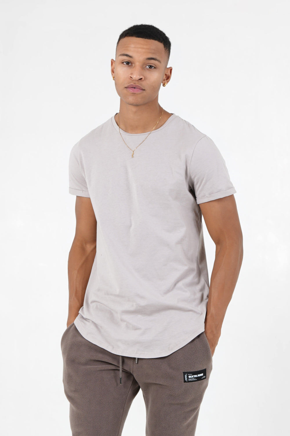 Sixth June - T-shirt bas arrondi long Taupe