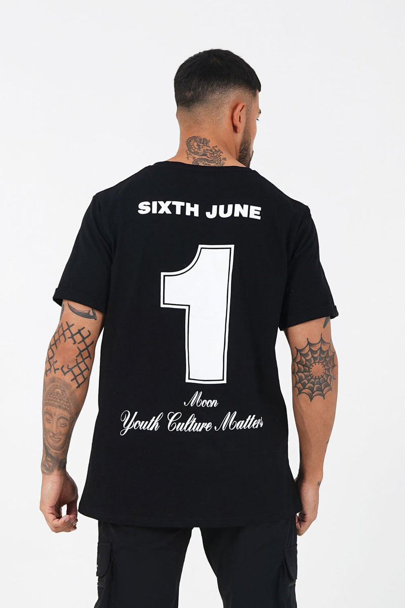 Sixth June - T-shirt Moon numéro 1 Noir