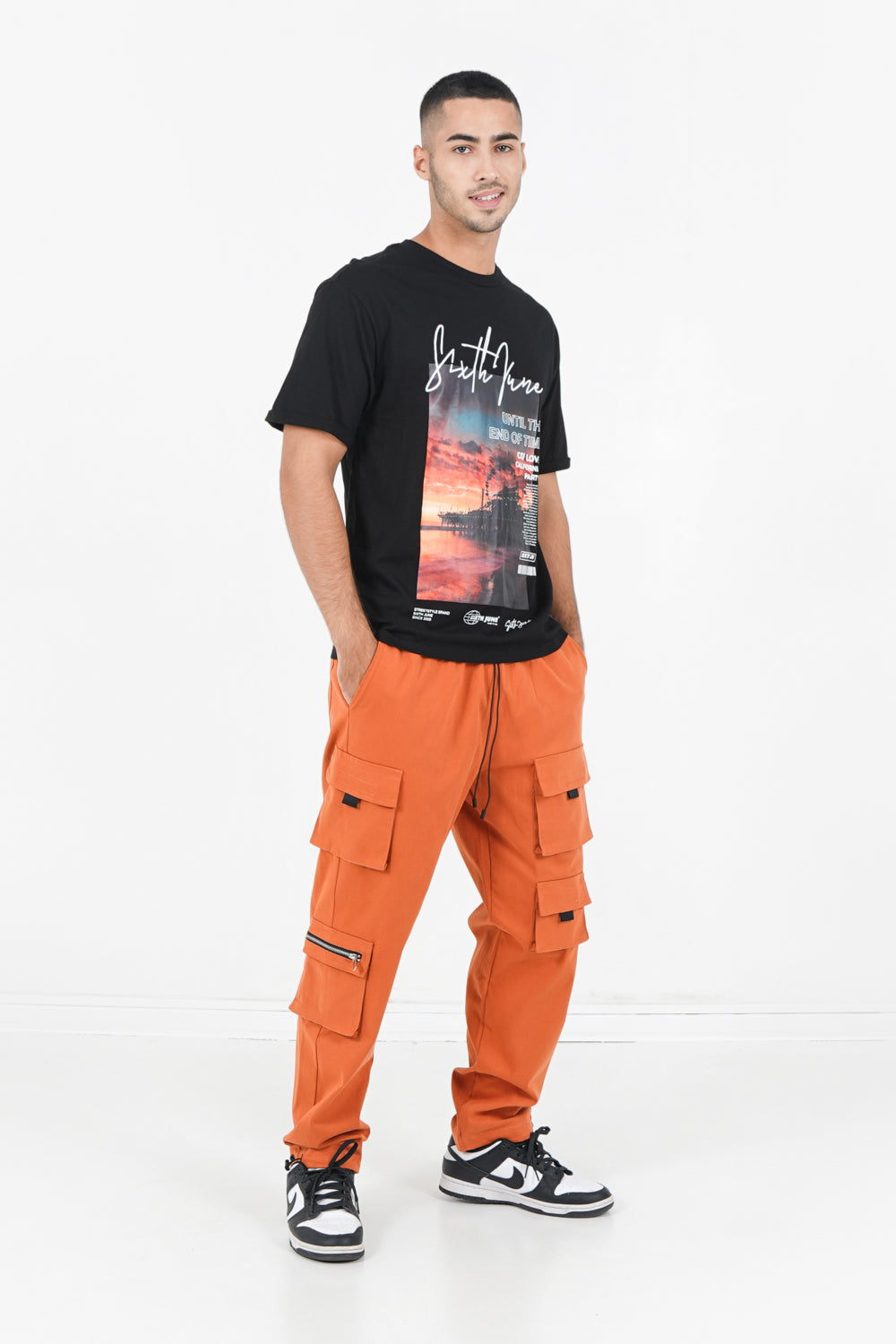 Sixth June - T-shirt california sunset Noir