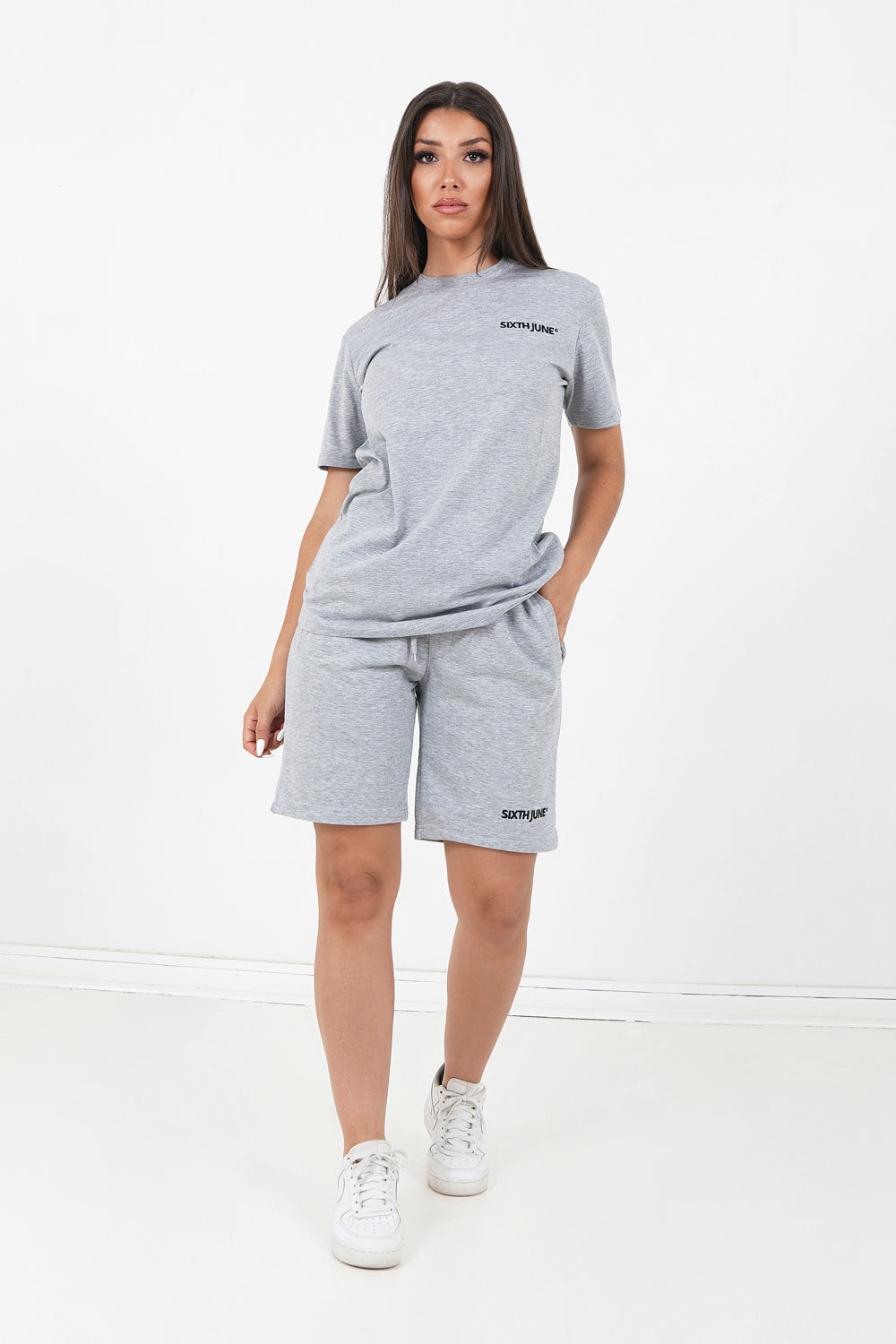 Sixth June - T-shirt soft logo brodé Gris