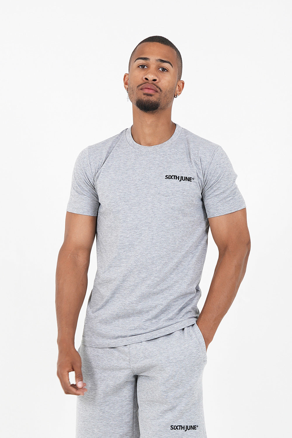 Sixth June - T-shirt soft logo brodé Gris