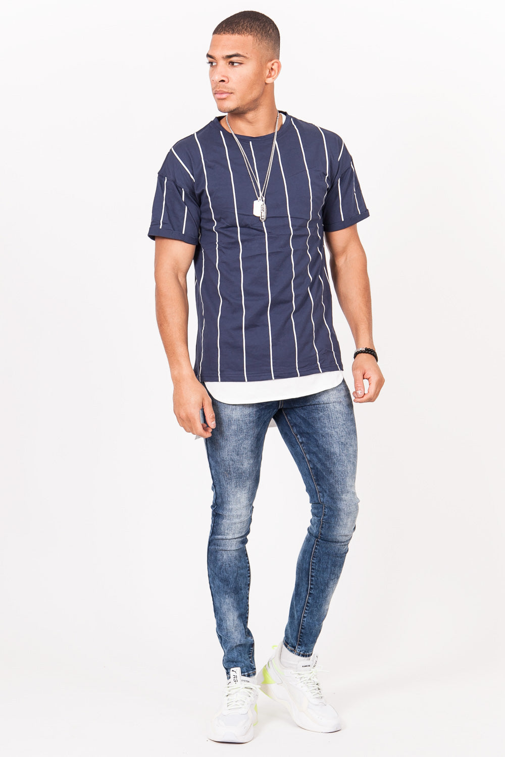 Sixth June - T-shirt baseball bleu