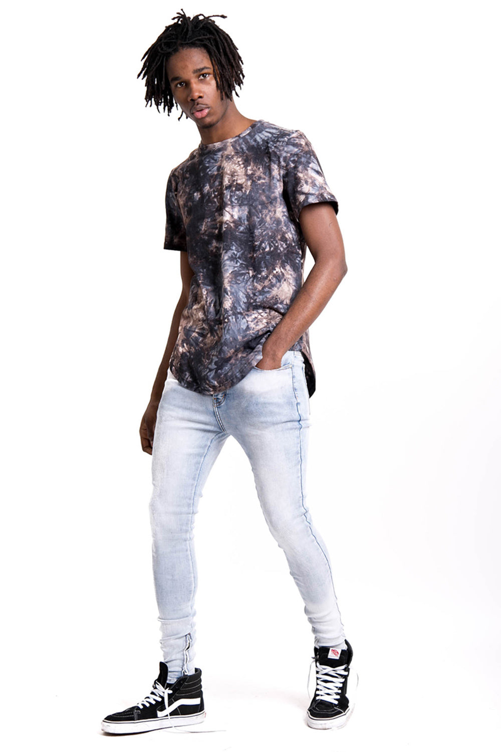 Sixth June - T-shirt tie dye all over bleu gris