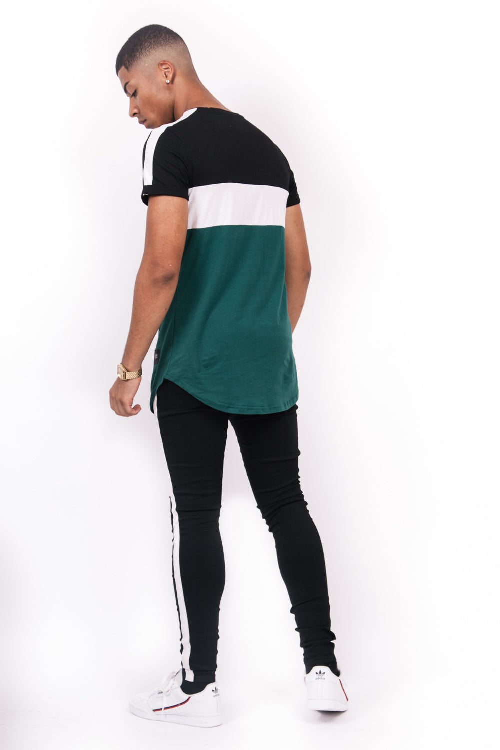Sixth June - T-shirt tricolore texte noir vert blanc