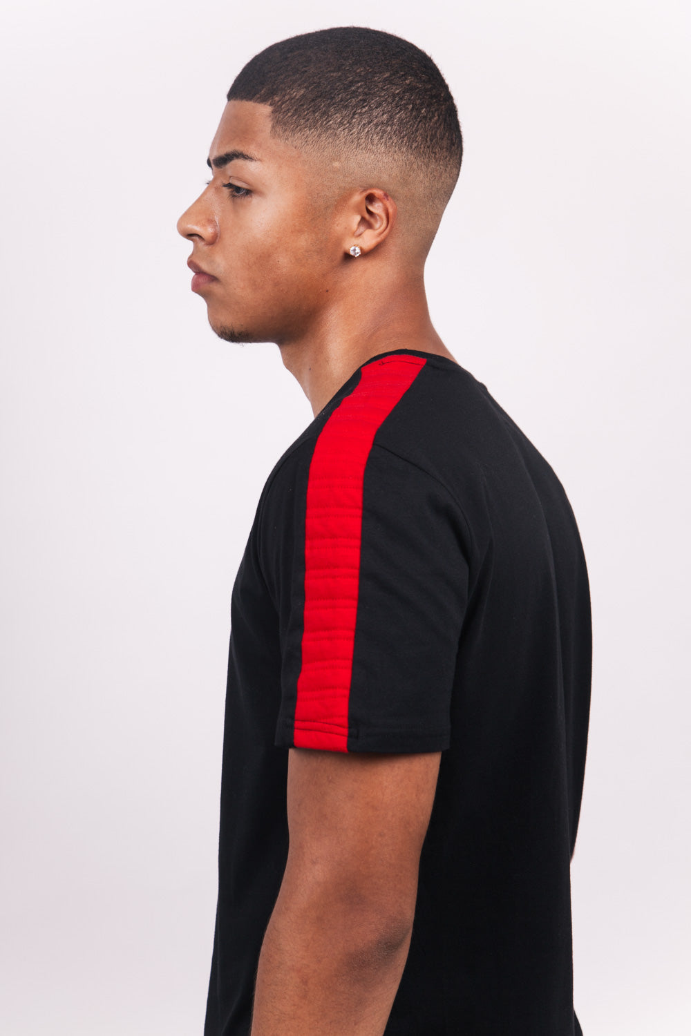 Sixth June - T-shirt bandes matelassées noir rouge