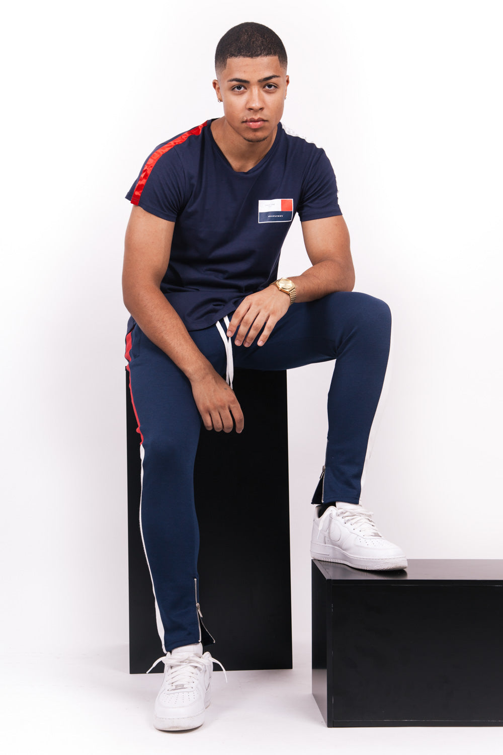 Sixth June - T-shirt America bandes bleu