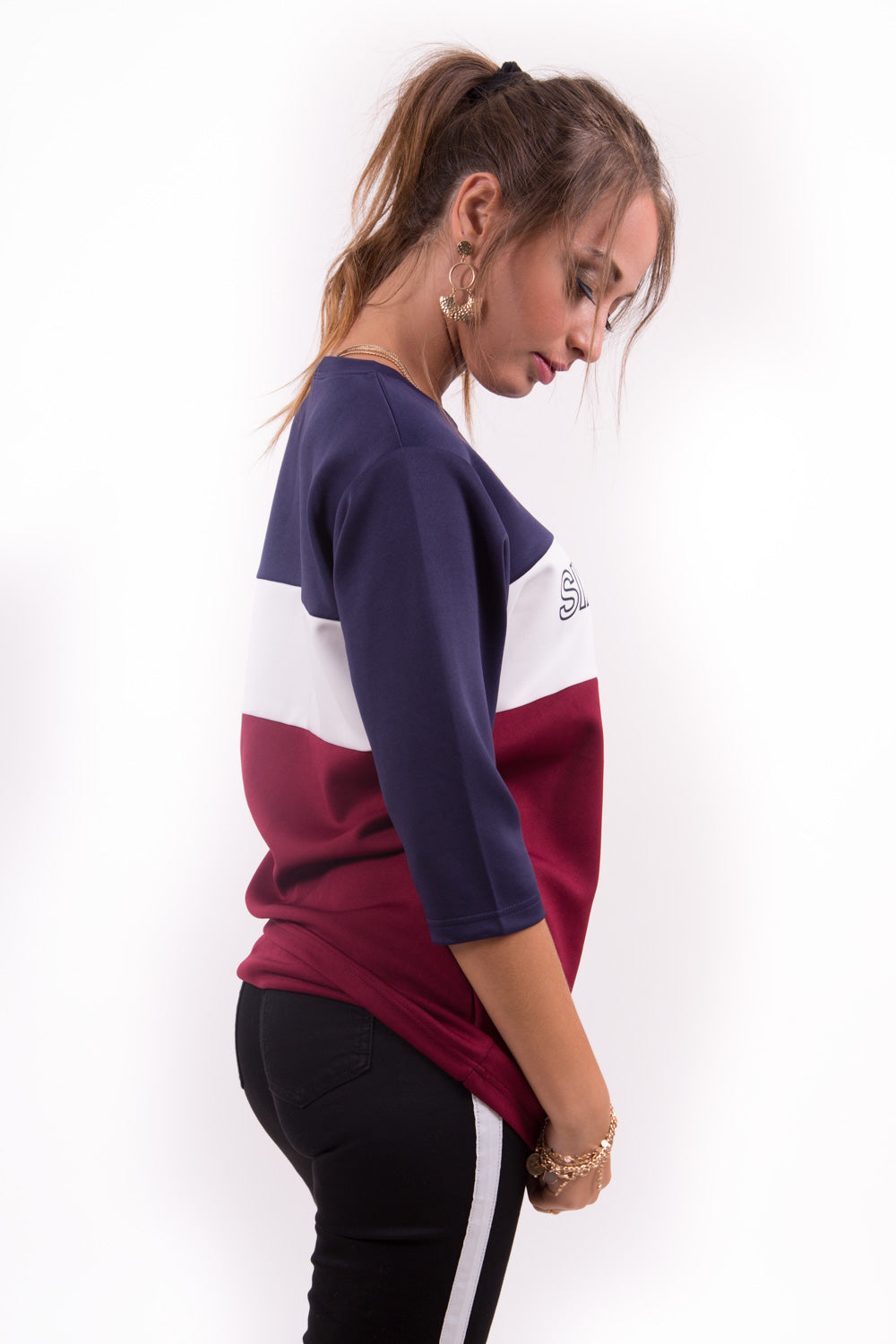 Sixth June - T-shirt long tricolore rouge bleu blanc