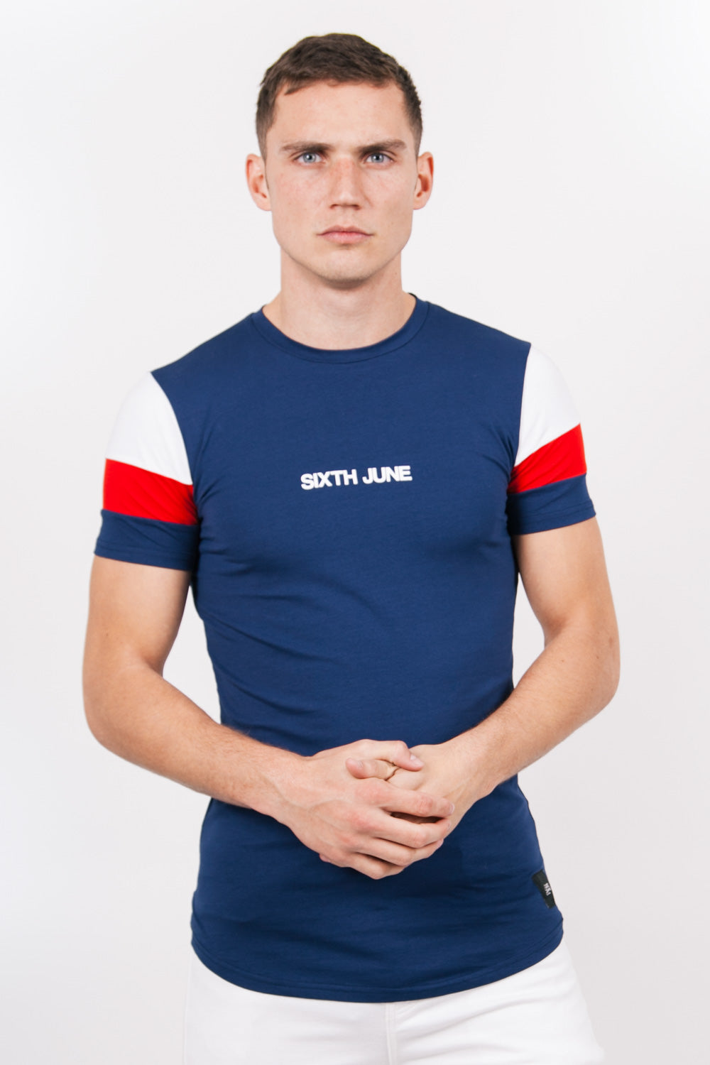 Sixth June - T-shirt manches tricolores bleu rouge blanc