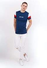 Sixth June - T-shirt manches tricolores bleu rouge blanc