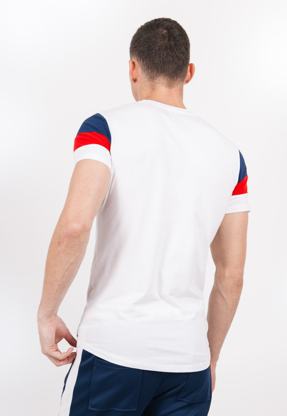 Sixth June - T-shirt manches tricolores blanc rouge bleu