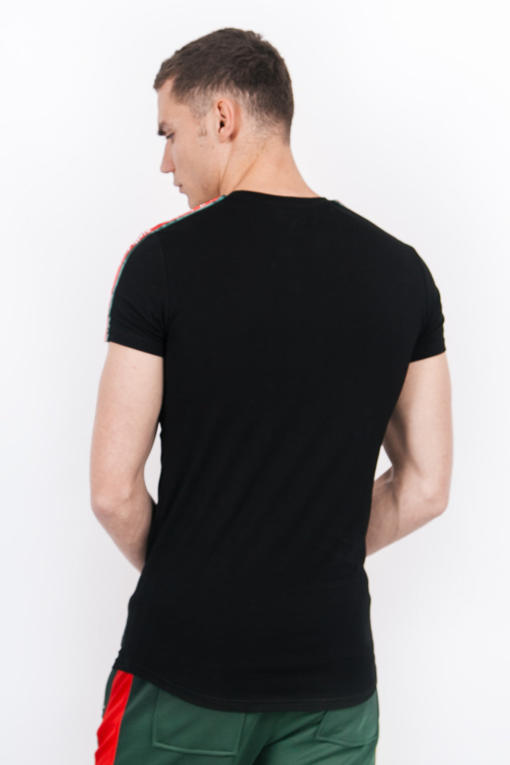 Sixth June - T-shirt bandes bicolores logo noir rouge vert