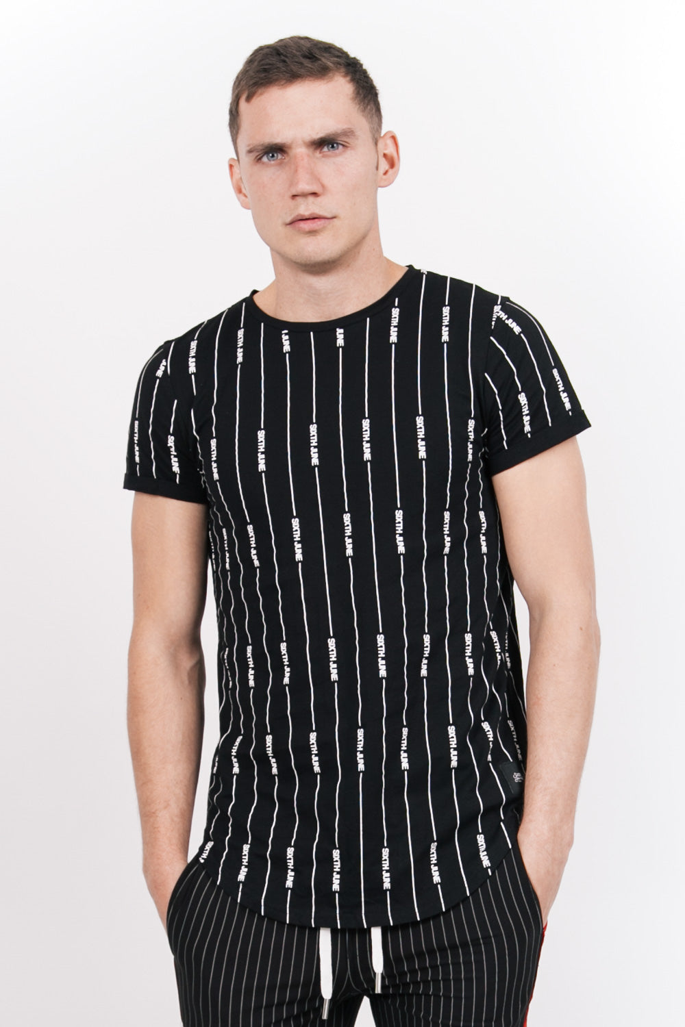 Sixth June - T-shirt baseball logomania noir