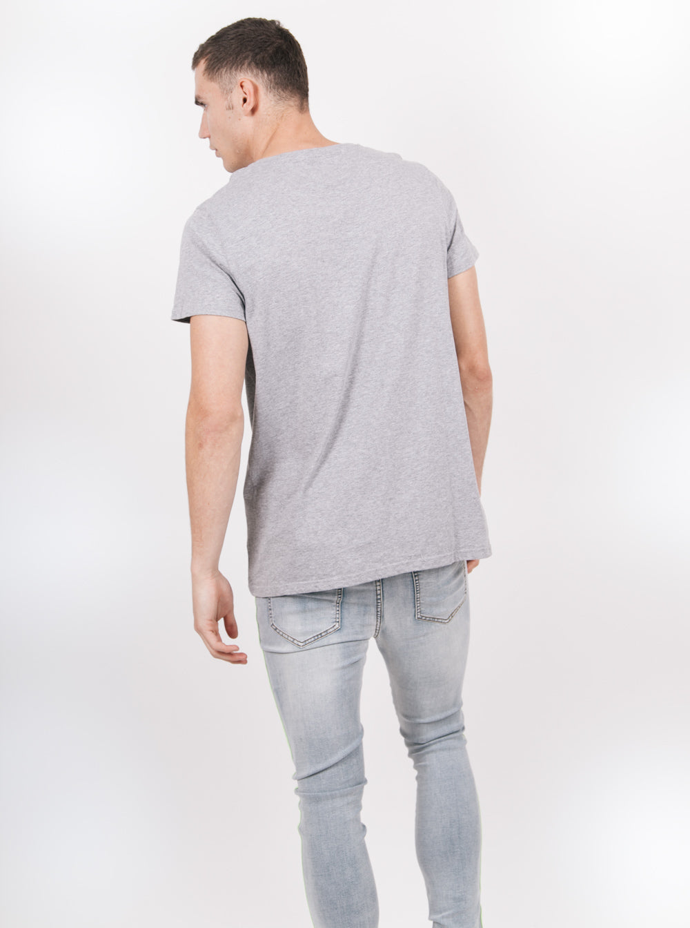 Sixth June - T-shirt long Propaganda fluo gris