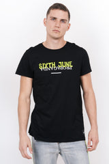 Sixth June - T-shirt long Propaganda fluo noir
